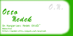 otto medek business card